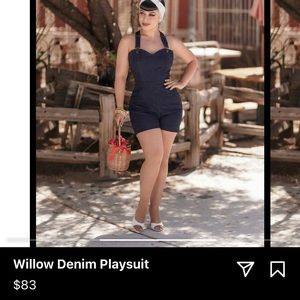 Rockabilly pinup jean romper